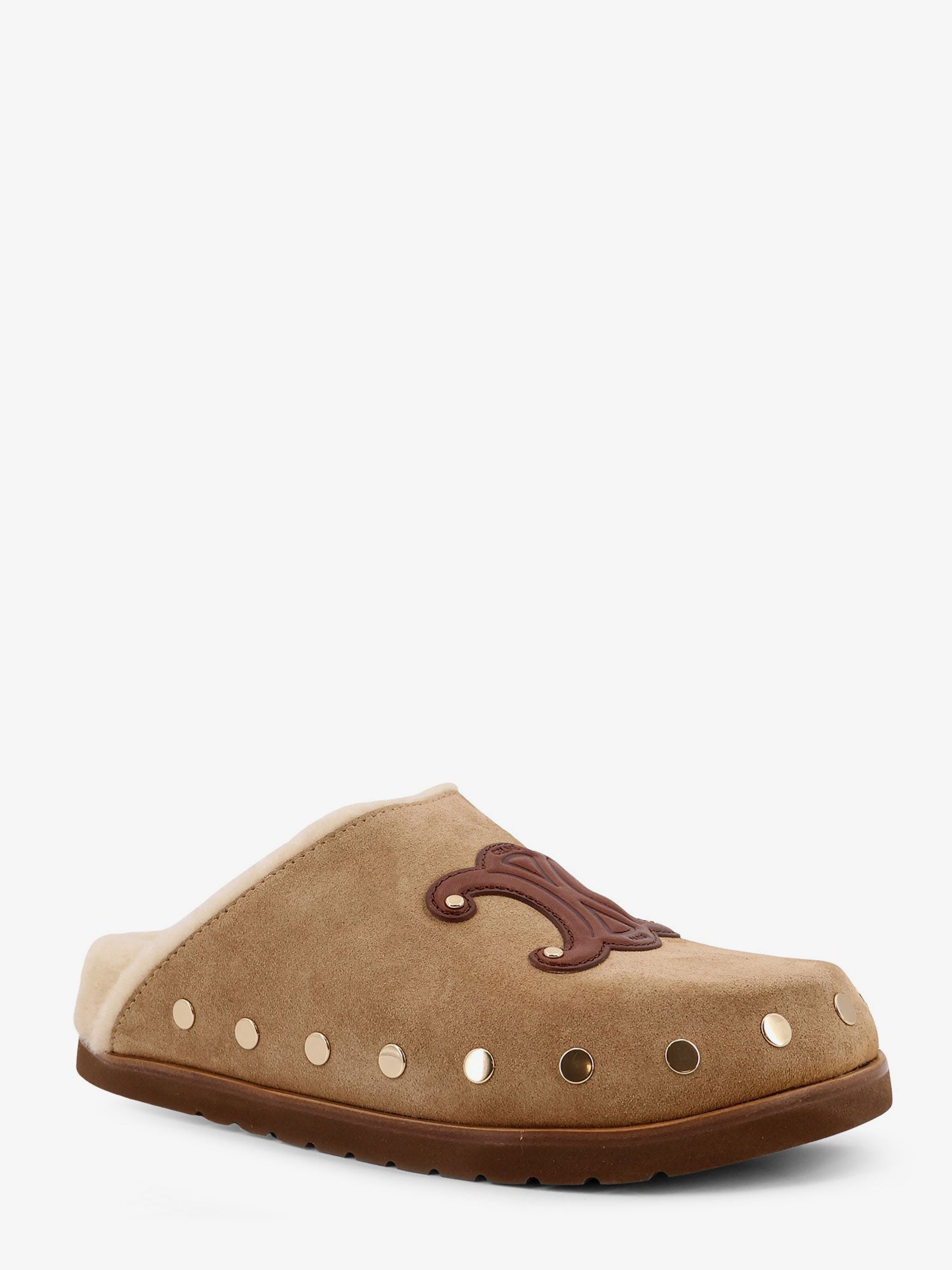 Leather sabot sandal with Triomphe logo - Image 2