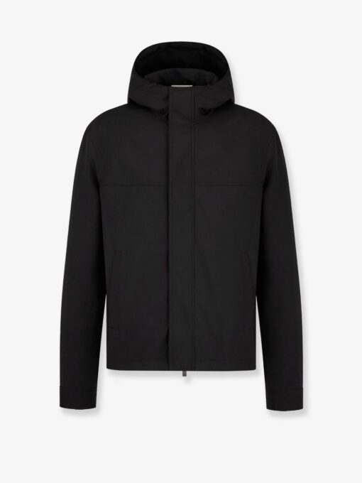 Hooded jacket with iconic embroidery
