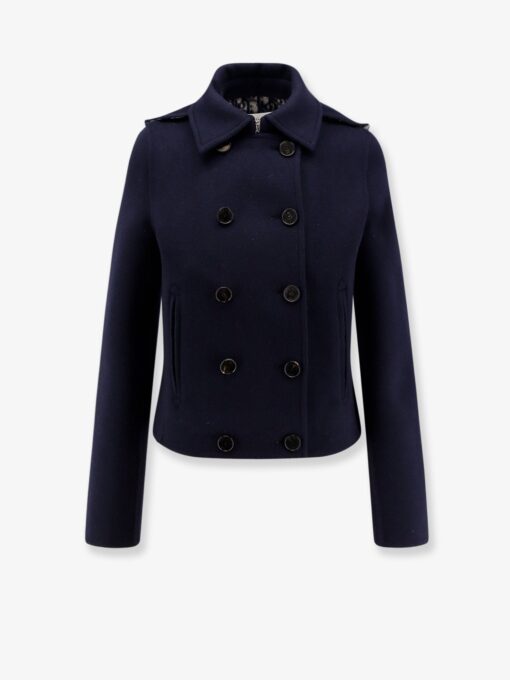 Virgin wool hooded peacoat
