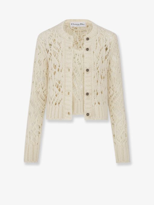 Silk, cashmere and linen perforated Twin Set