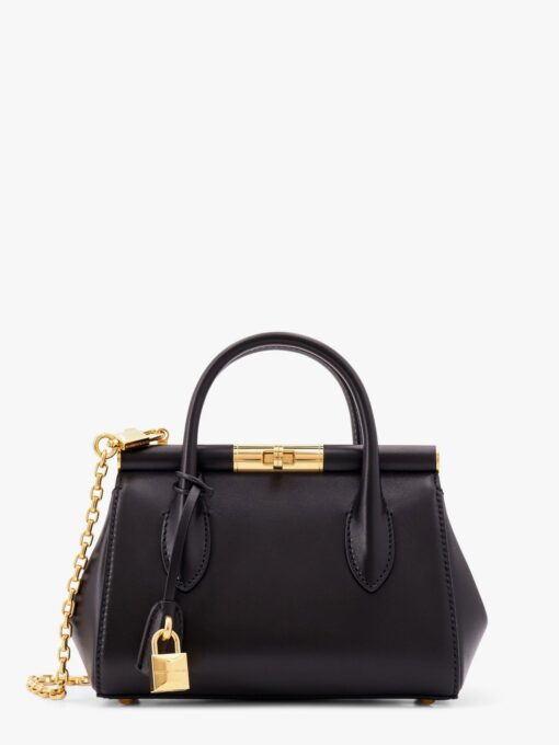 Marlene leather handbag with logo print