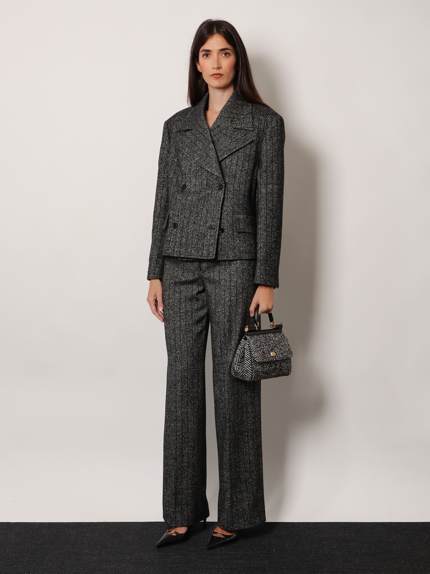 Striped wool blend trousers - Image 2