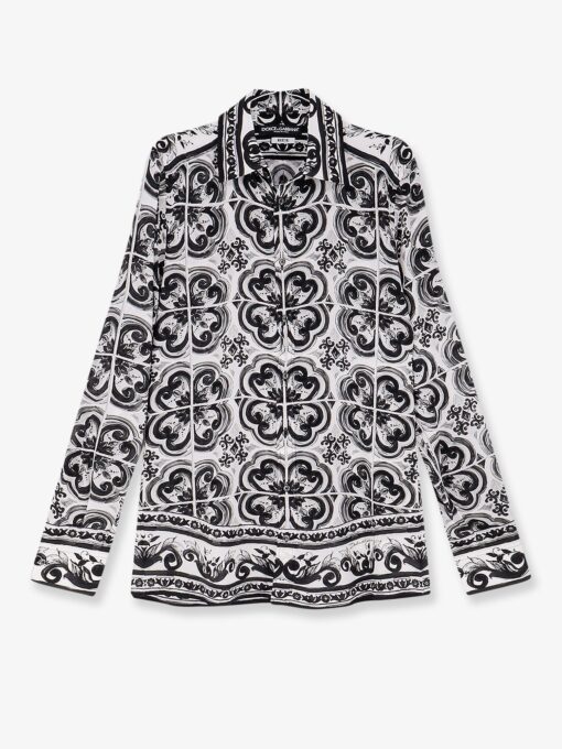 Silk shirt with Maiolica print