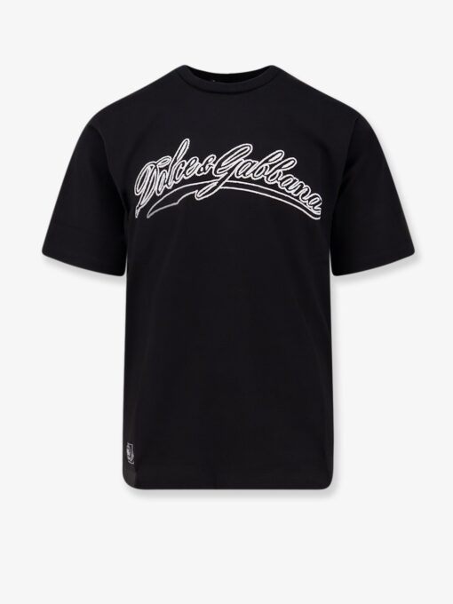 Cotton T-shirt with embossed logo embroidery