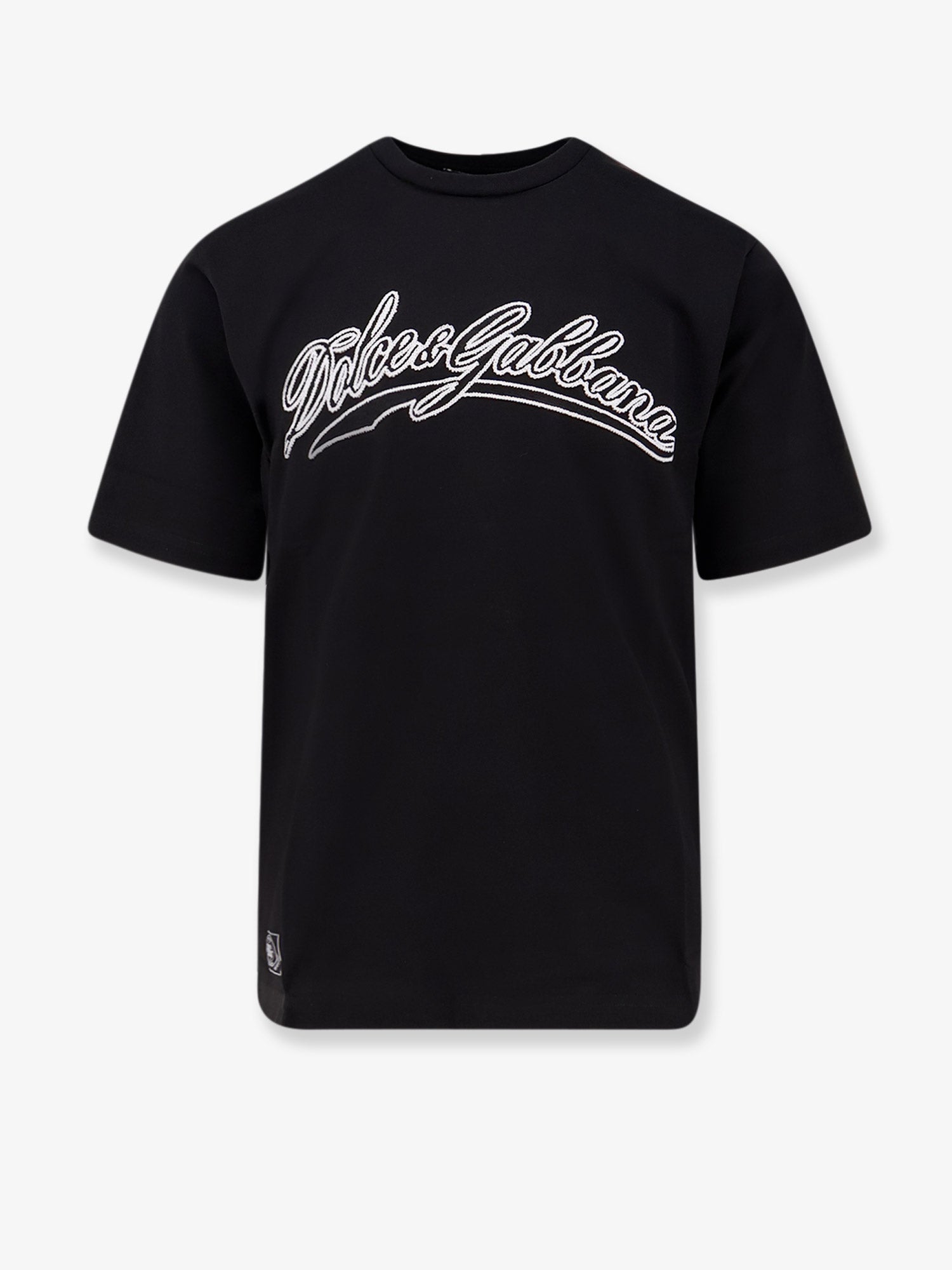 Cotton T-shirt with embossed logo embroidery