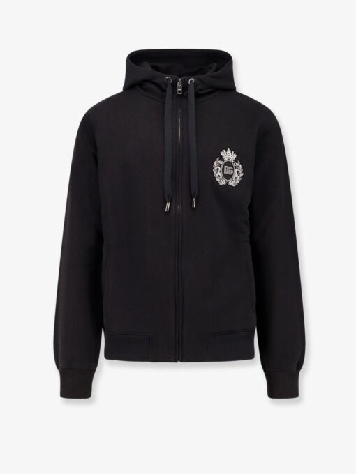Cotton sweatshirt with logo patch