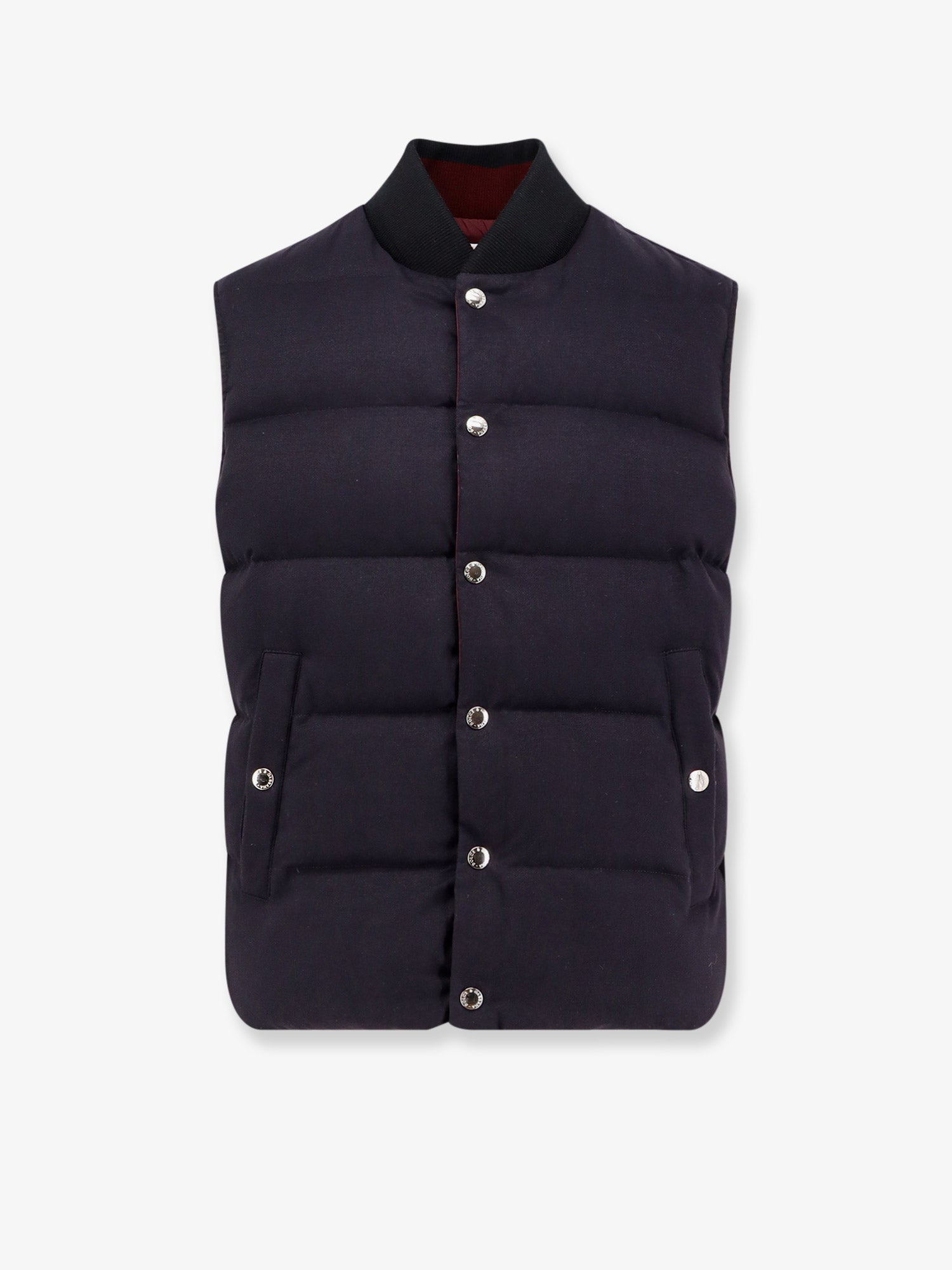 Cotton and viscose reversible sleeveless jacket