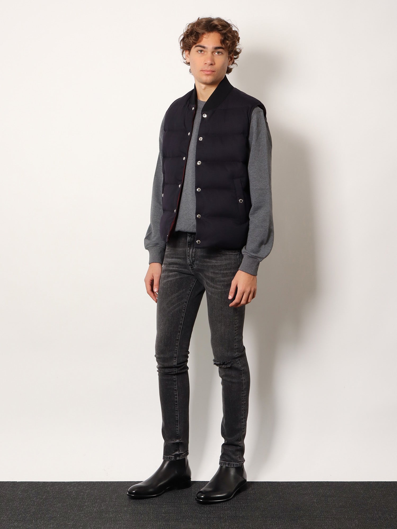 Cotton and viscose reversible sleeveless jacket - Image 2