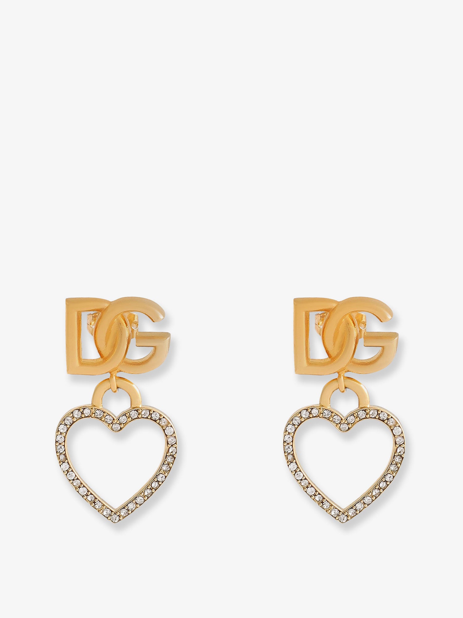 Meatl earrings with rhinestones