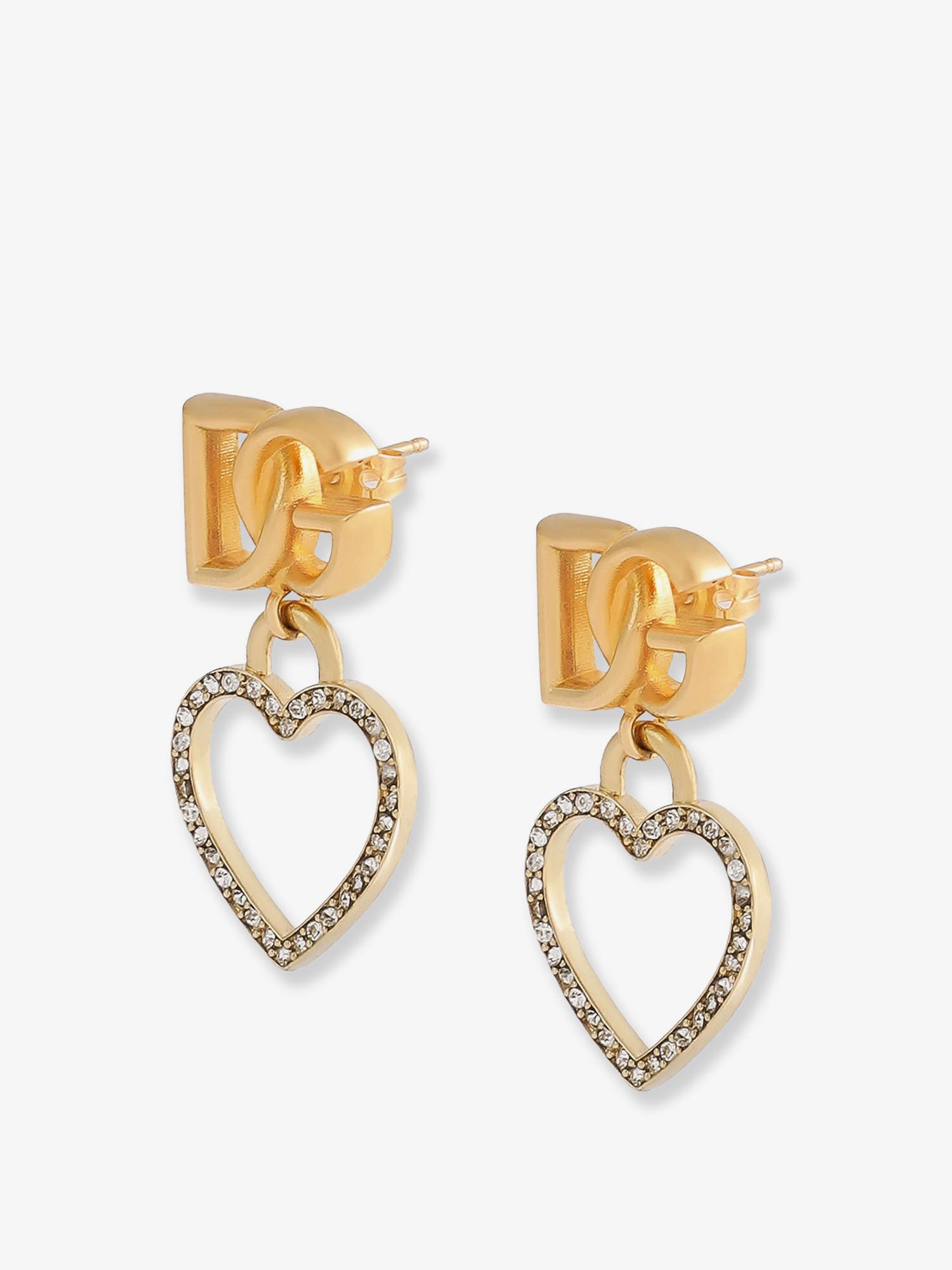 Meatl earrings with rhinestones - Image 3