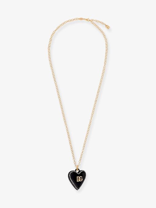 Metal necklace with rhinestones