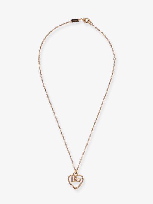Gold necklace with rhinestones