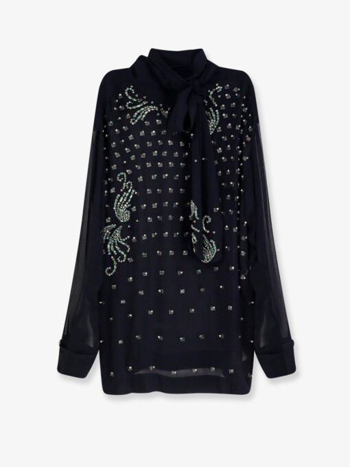 Viscose shirt with rhinestones