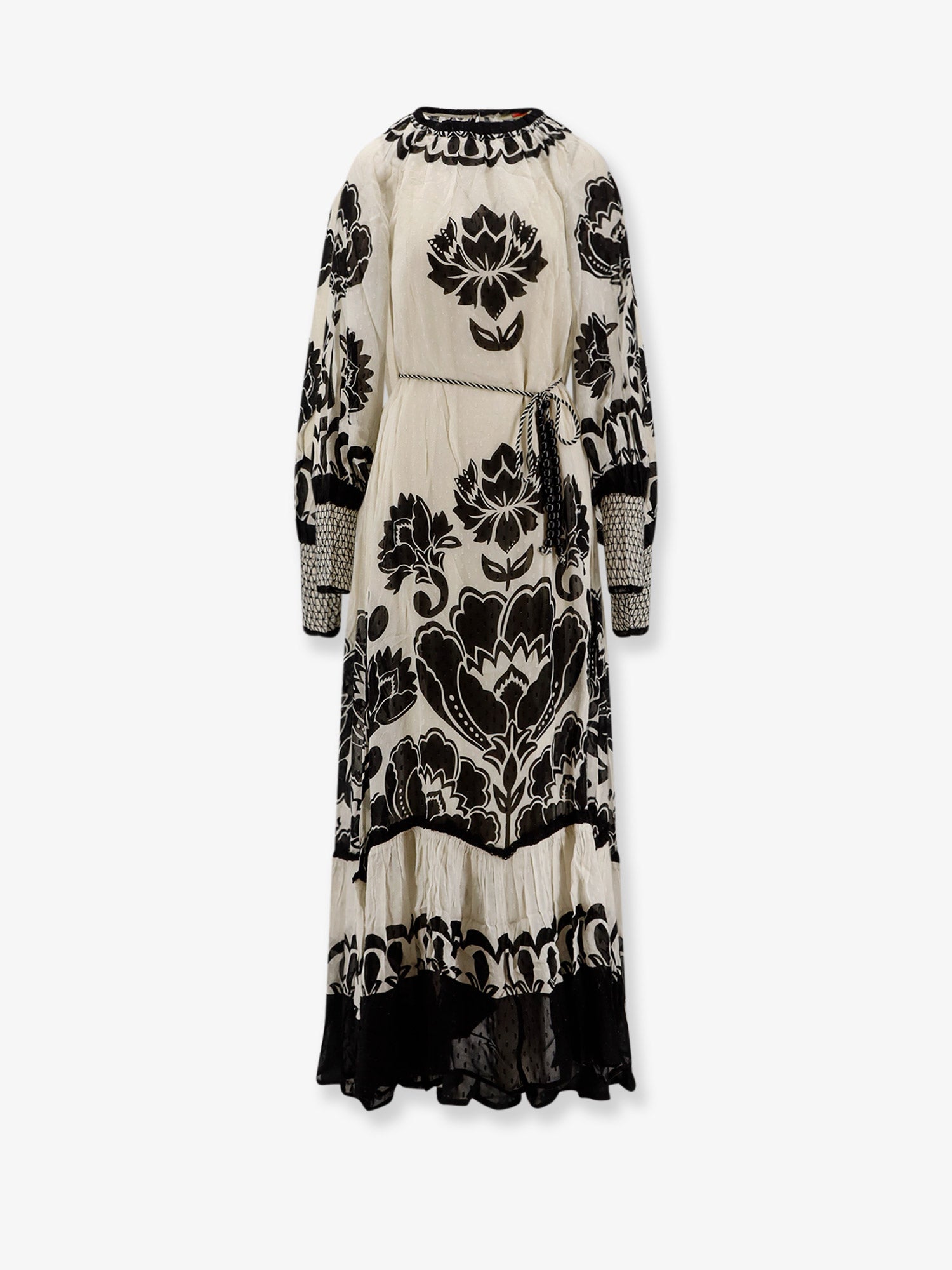 Viscose dress with Floral Arabesque motif