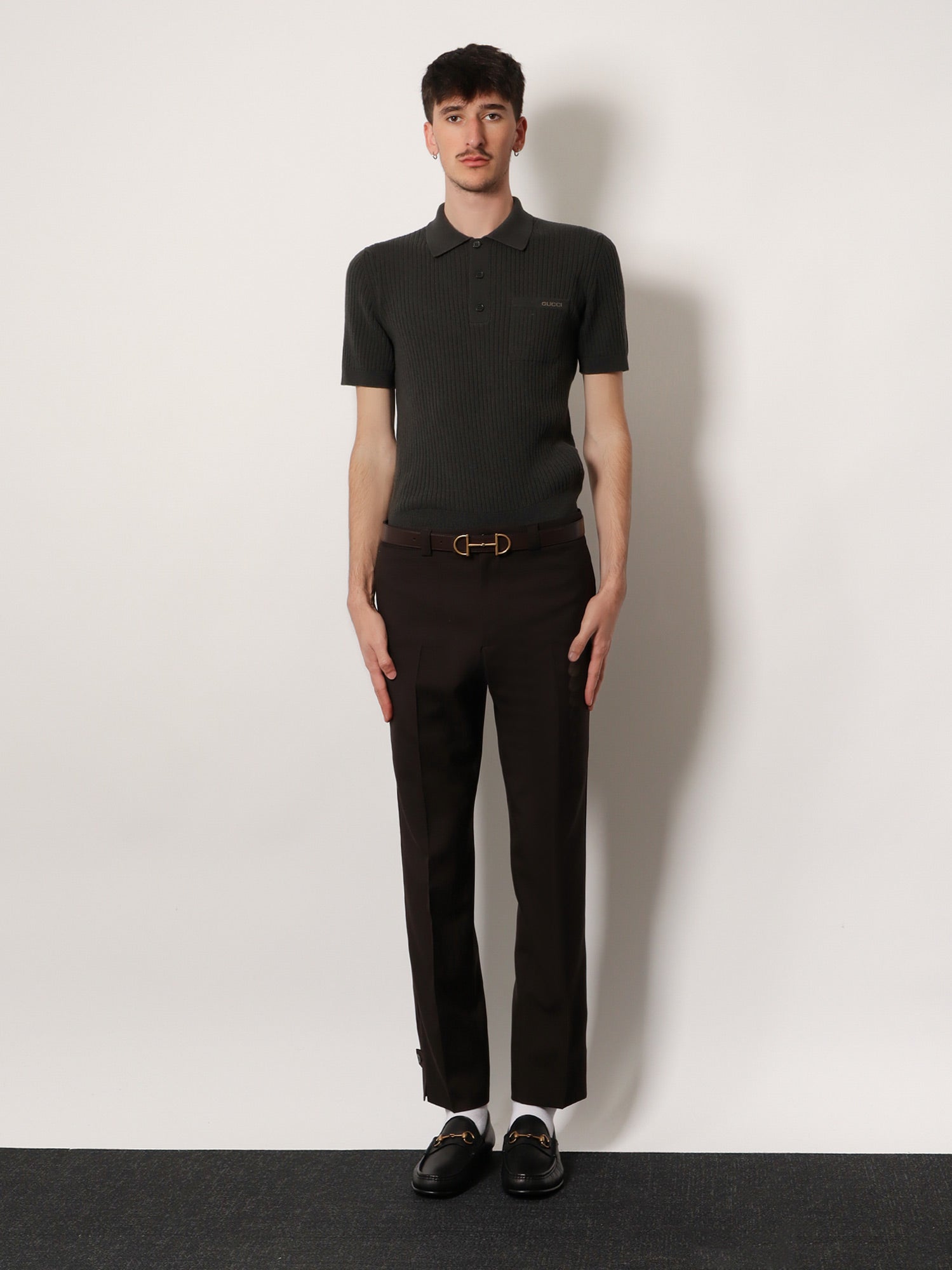 Wool and cashmere polo shirt - Image 3