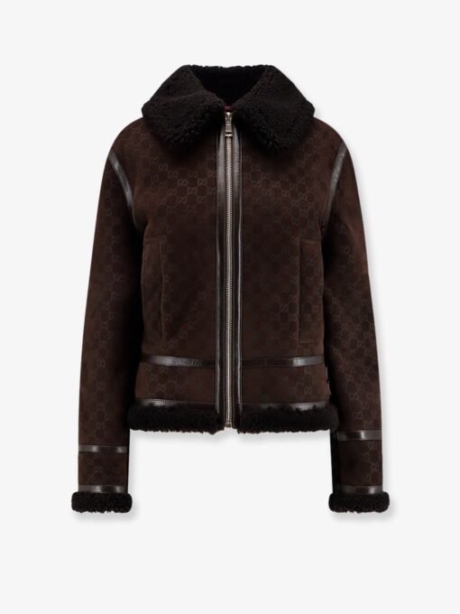 Suede jacket with GG motif