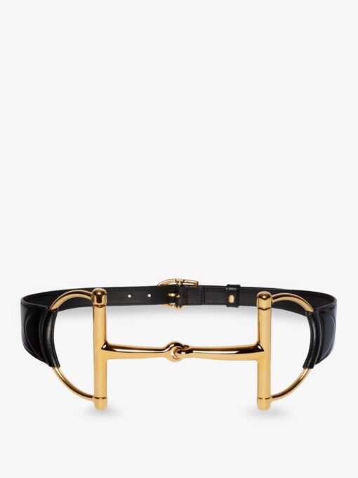 Leather belt with oversized Horsebit