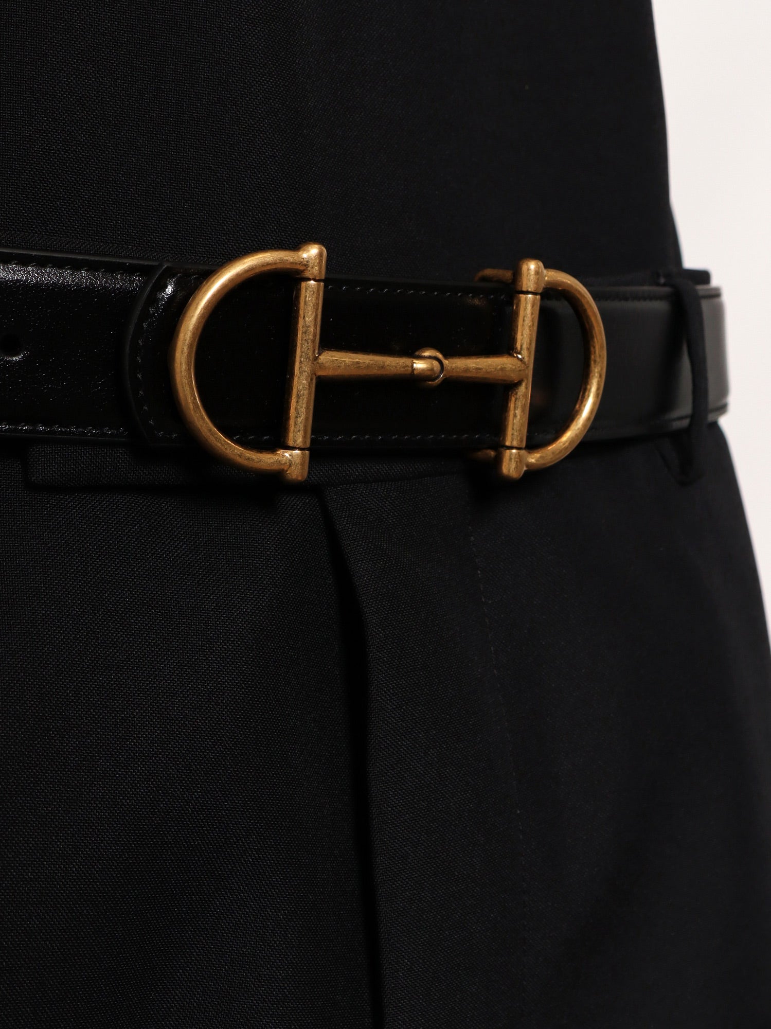 Leather belt with metal Horsebit - Image 2