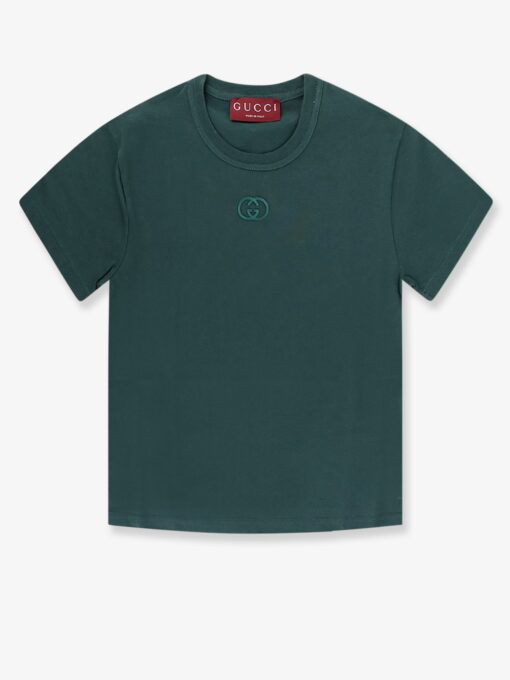 Cotton T-shirt with GG Incrocio logo detail