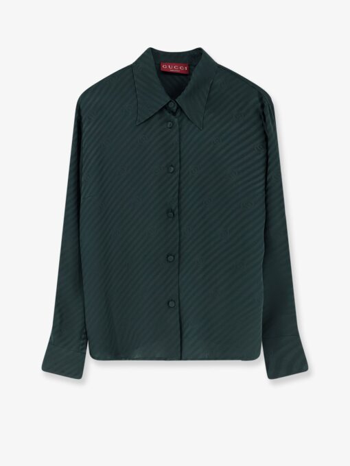 Silk shirt with diagonal motif