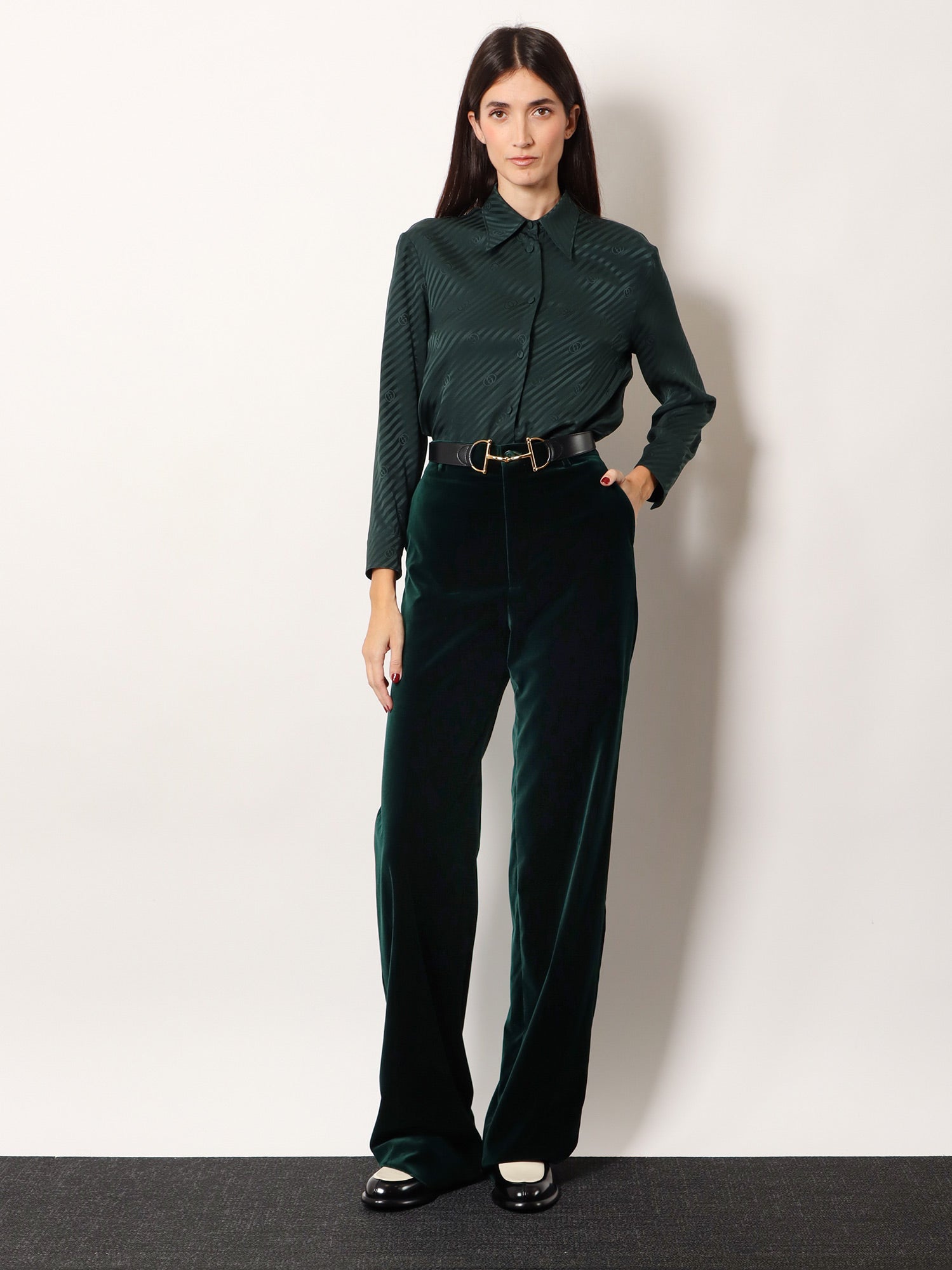 Silk shirt with diagonal motif - Image 2