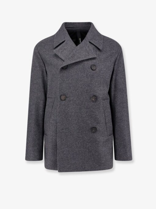 Double-breasted virgin wool blend coat