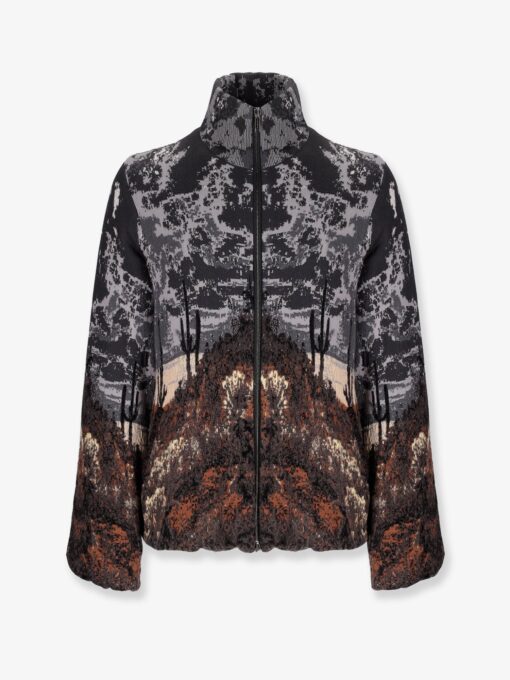 Knitted cotton and wool jacket