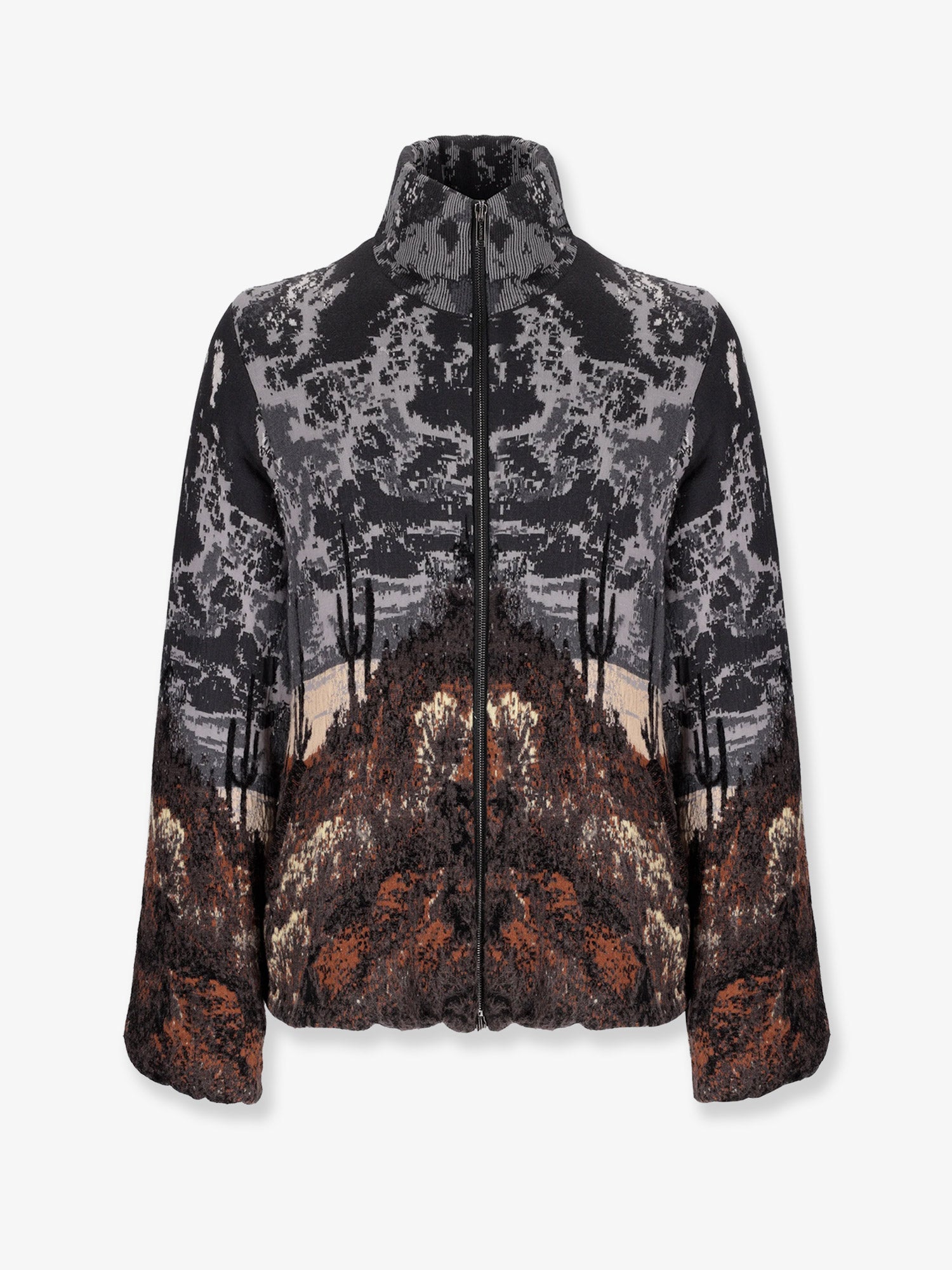 Knitted cotton and wool jacket