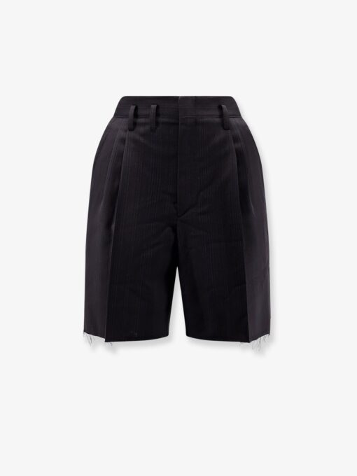 Striped virgin wool shorts