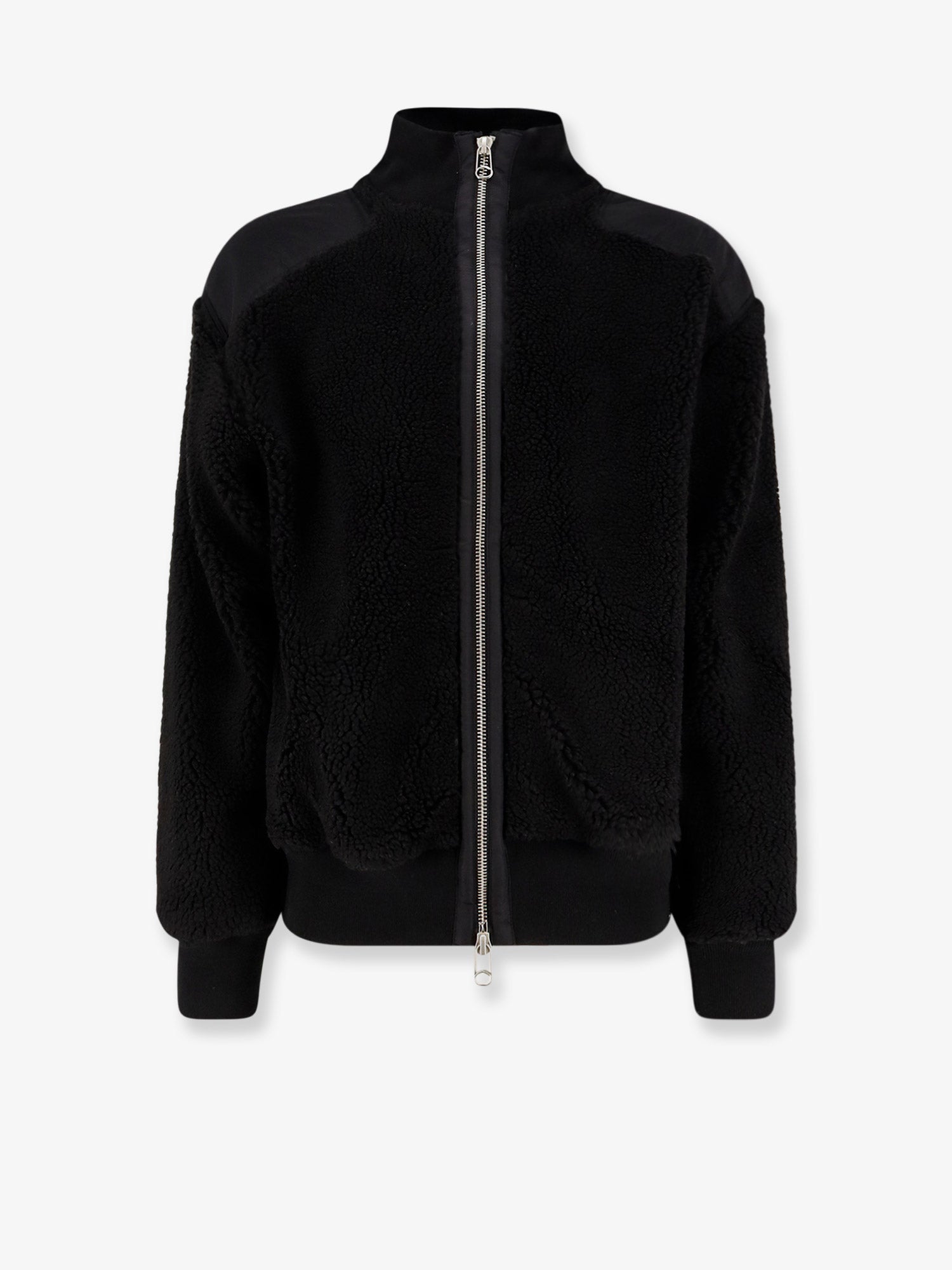 Fleece synthetic fur bomber