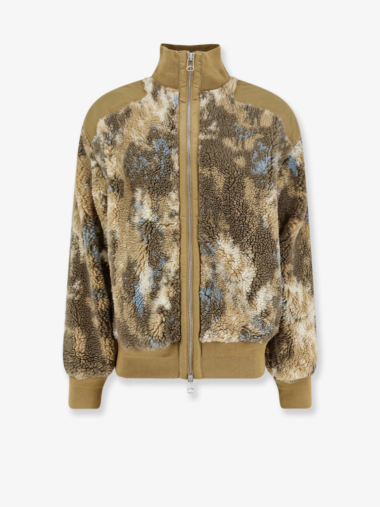 Fleece synthetic fur bomber
