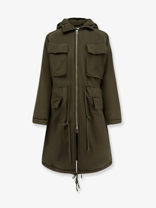 Padded nylon long jacket