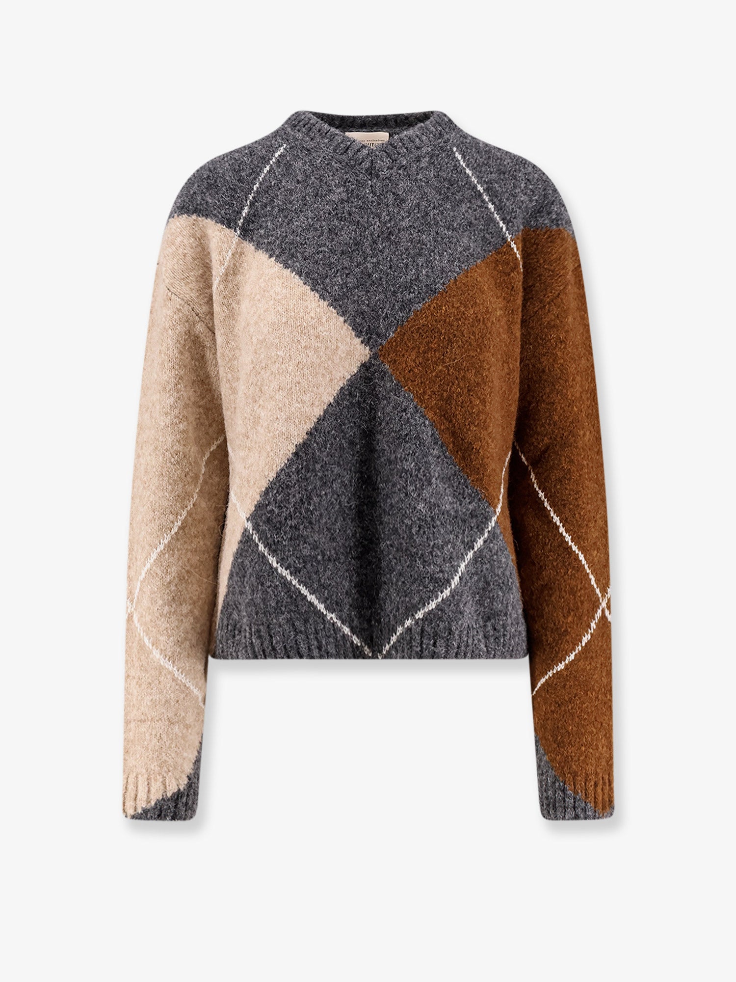 Wool and alpaca blend diamond-patterned sweater