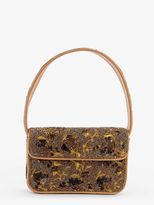 Shoulder bag with all-over bead embroidery
