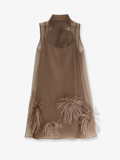 Albee mini dress with feathers detail