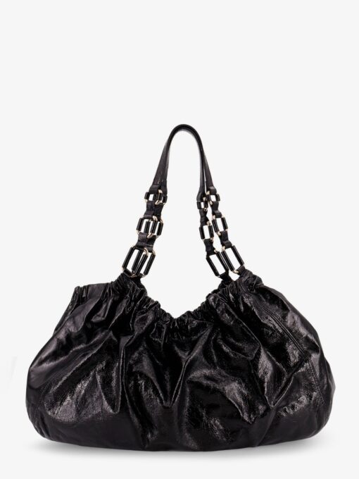 Patent leather shoulder bag