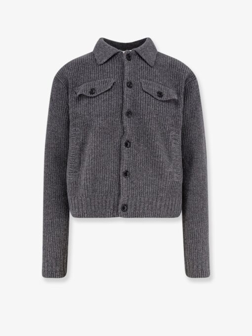 Ribbed wool and cotton cardigan