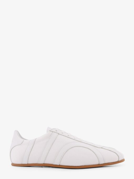 Canvas low-top sneakers with leather profiles