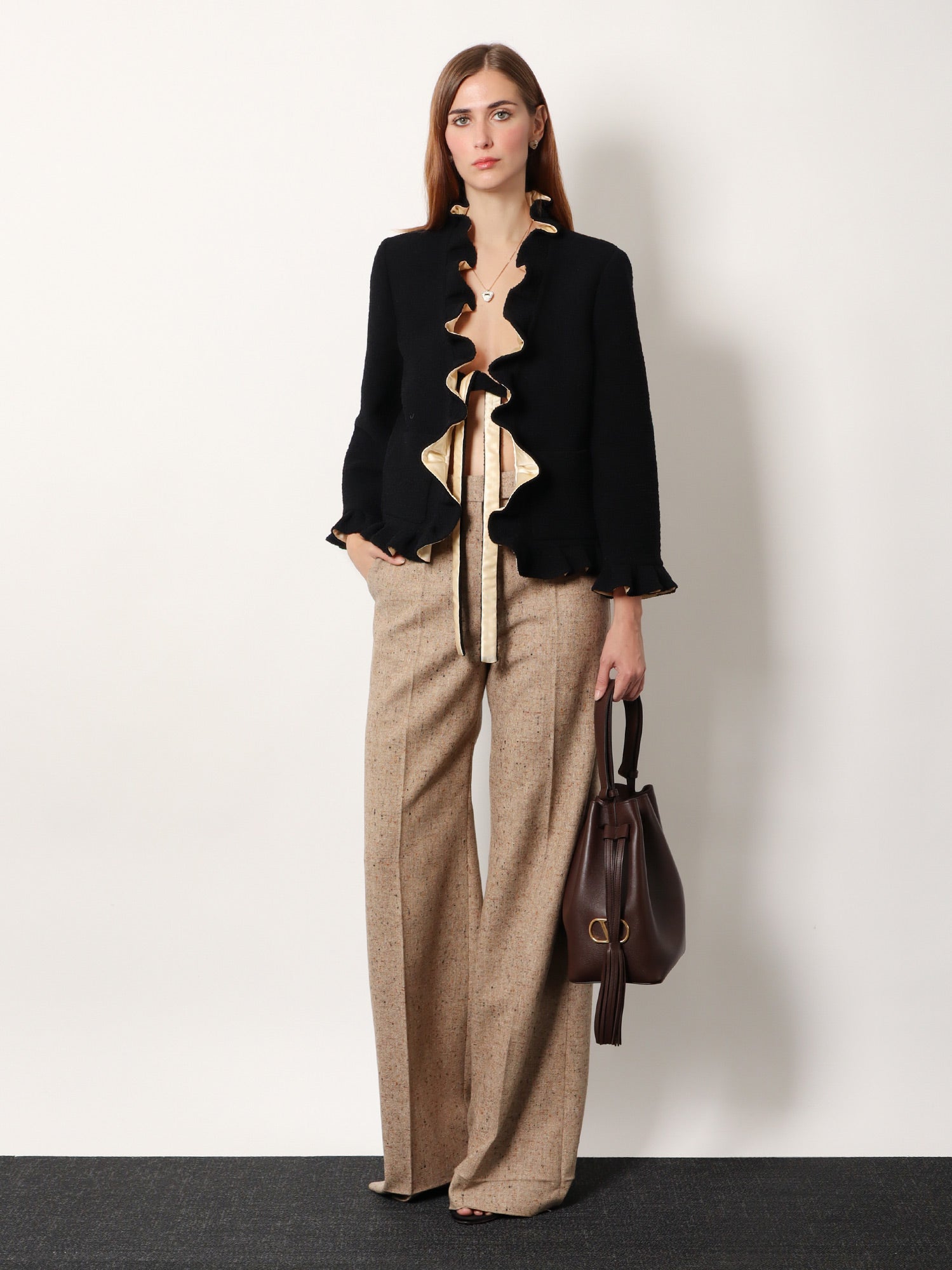 Silk blazer with frontal knot - Image 2