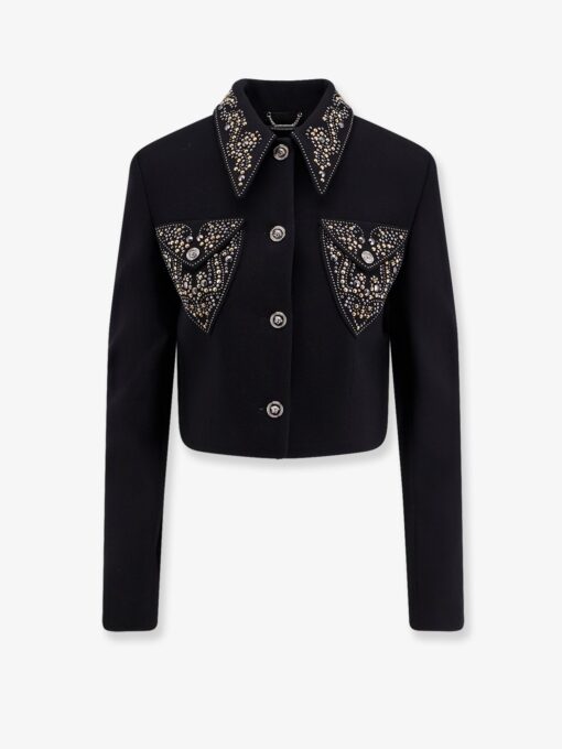 Informal light weight wool crepe blazer