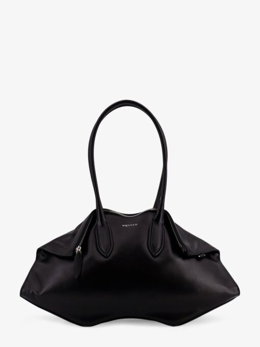 Manta leather shoulder bag with all-over metal details