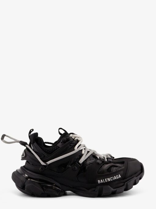 Track mesh sneakers with double laces