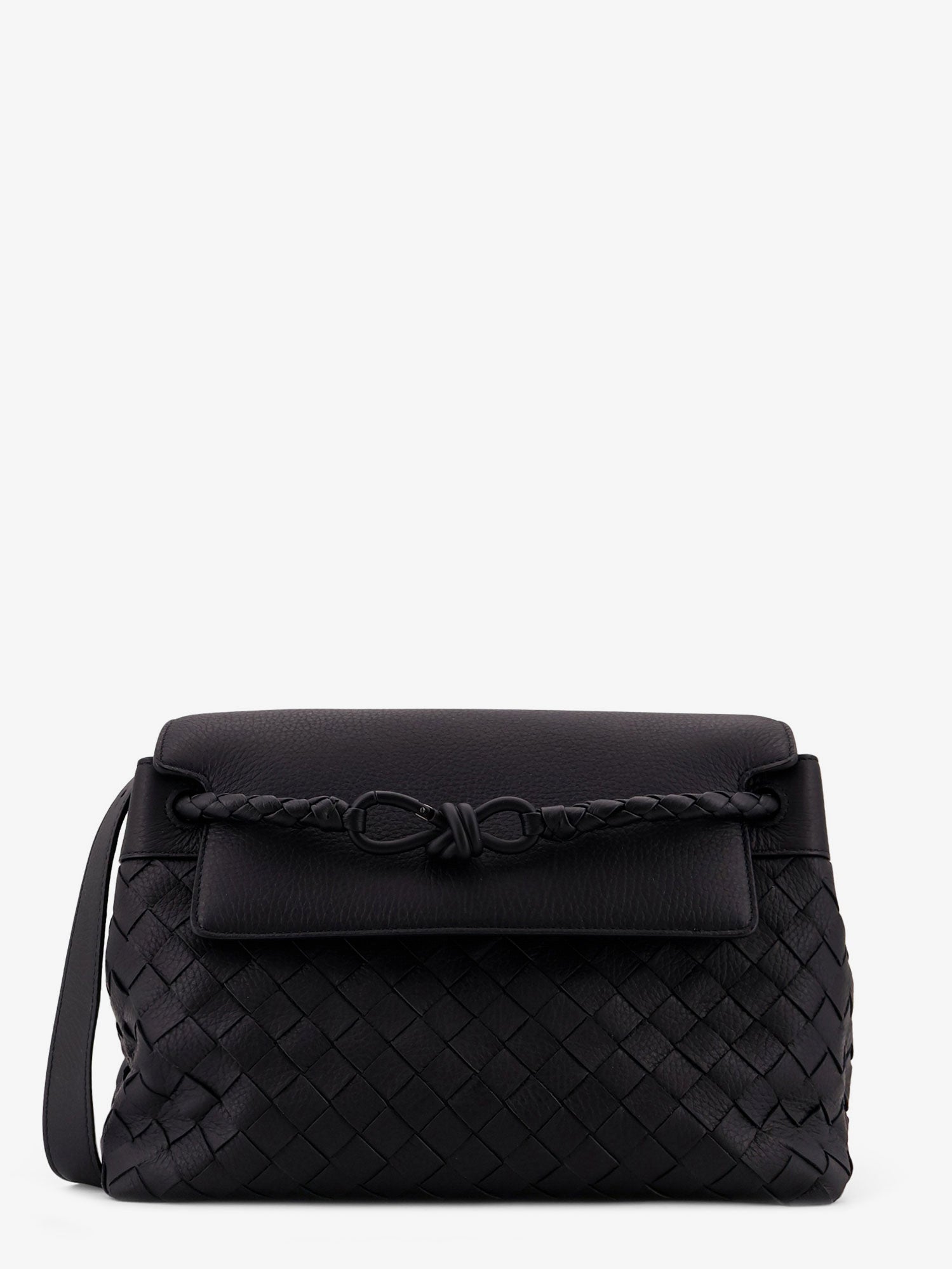 Andiamo leather shoulder bag with Intrecciato pattern