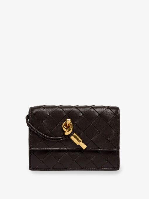 Andiamo leather card holder with Intrecciato motif