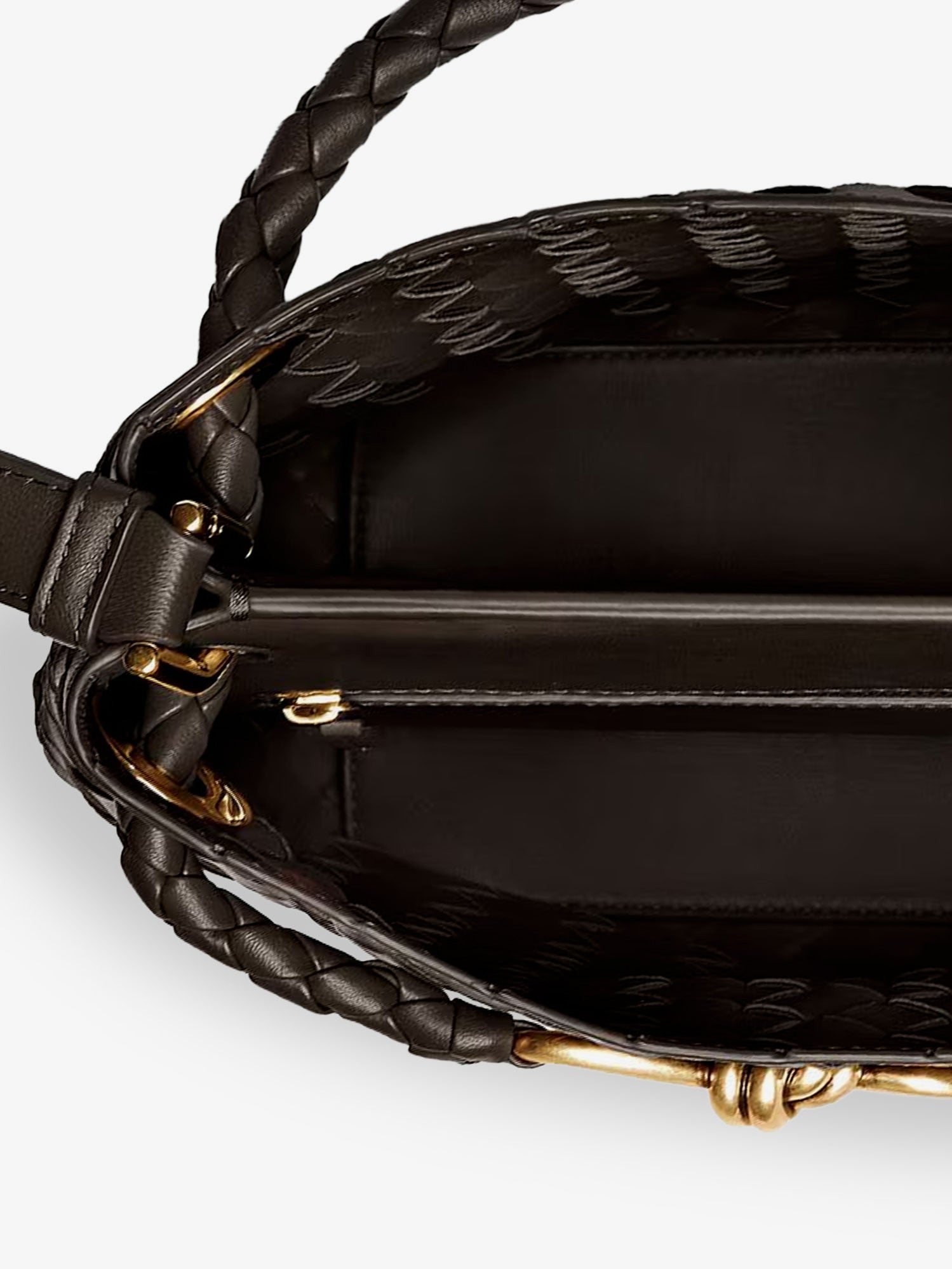 Andiamo Bucket leather crossbody bag with Intrecciato Pattern - Image 3