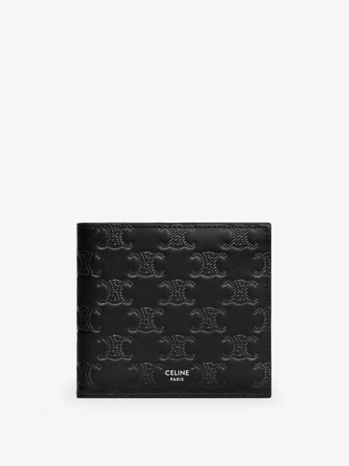 Leather bifold wallet with Triomphe motif