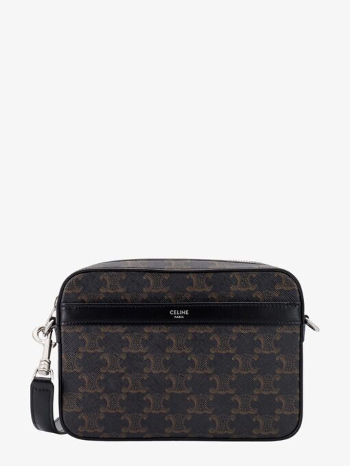 Coated canvas Messenger crossbody bag with Triomphe logo all-over