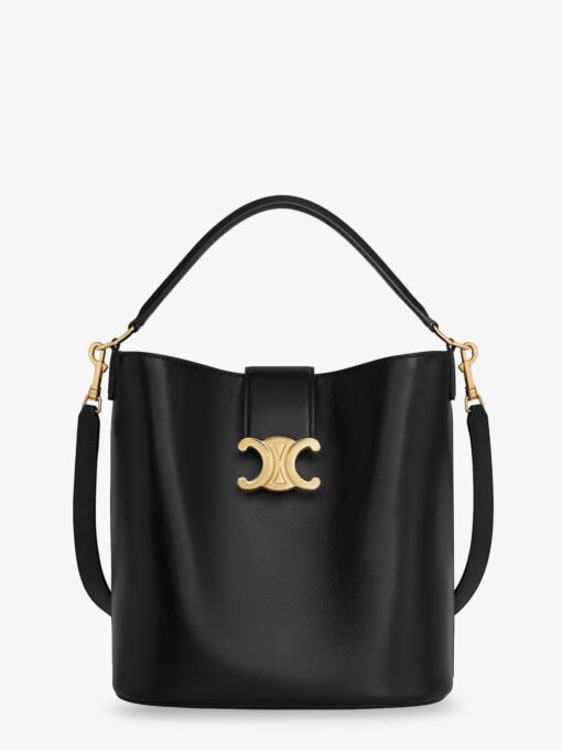 Louise Medium bucket bag with metal Triomphe logo