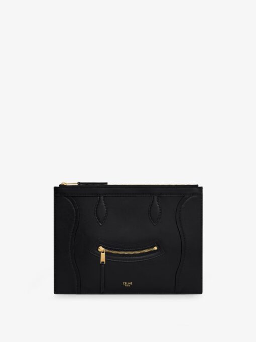 Leather clutch bag