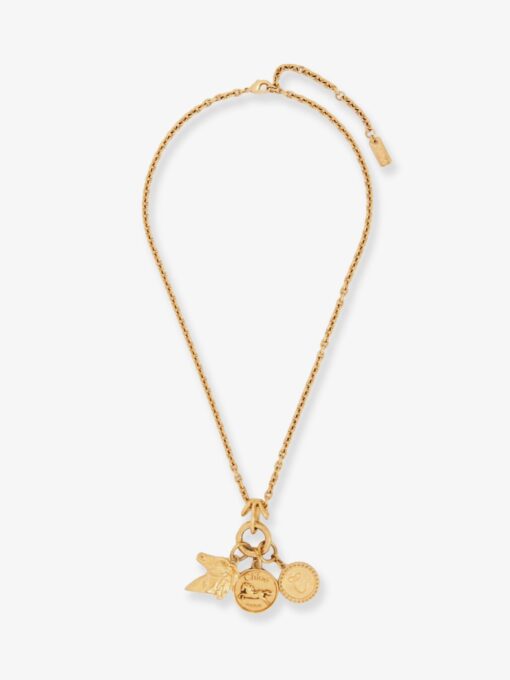 Brass necklace with charms